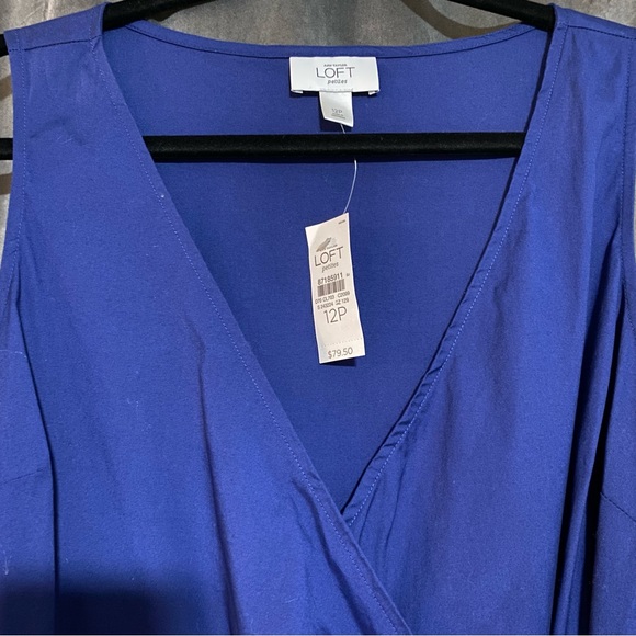 NWT Ann Taylor Loft Petites Sleeveless Wrap Self Tie Dress - Picture 2 of 5